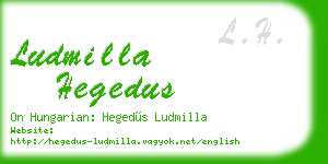 ludmilla hegedus business card